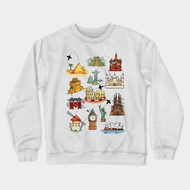 Around the World Crewneck Sweatshirt by Vallina84